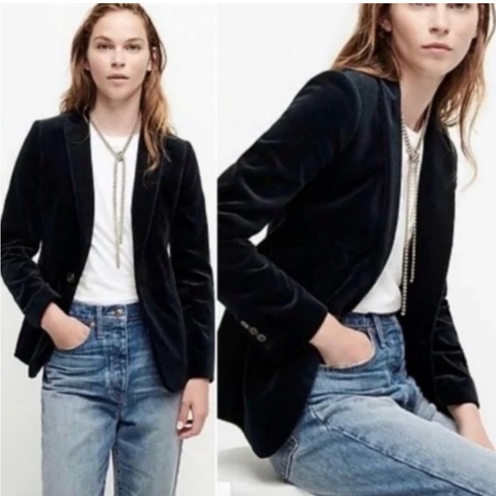 Women’s J.Crew black velvet jacket size 2 tall
